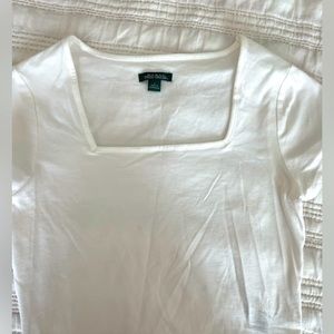 White square neck crop top